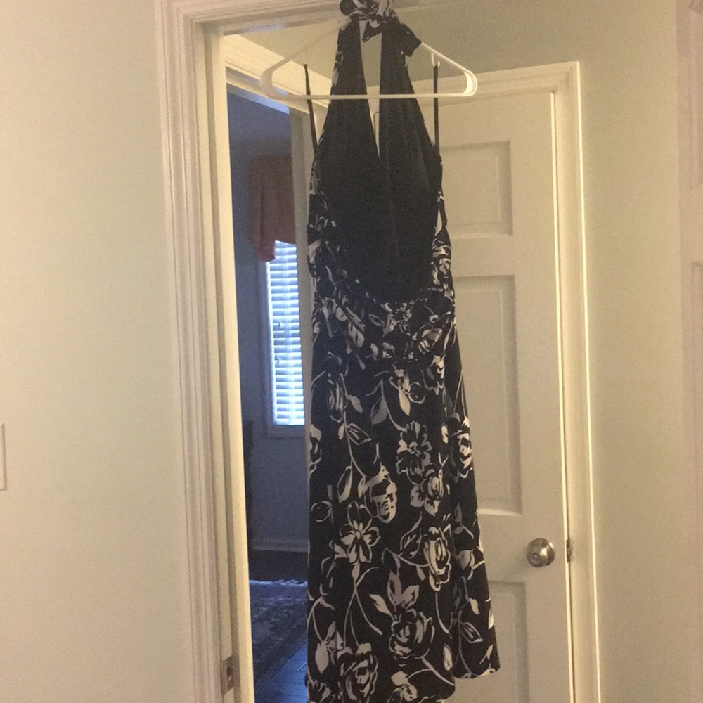 Black and White Halter style dress